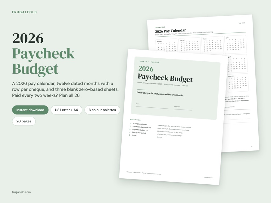 2026 Paycheck Budget